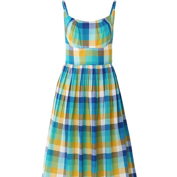 Emily and Fin Enid Dress in Côte d’Azur Blue Plaid - Picture 1 of 8